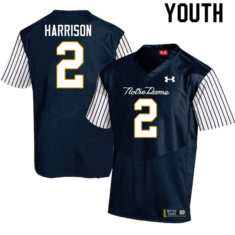 Youth #2 Jayden Harrison Notre Dame Fighting Irish College Football Jerseys Stitched-Alternate